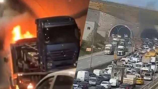 Sabiha Gökçen Havalimanı Tüneli’nde TIR alevler içinde kaldı! Sabiha Gökçen Havalimanı Tüneli’nde TIR alevler içinde kaldı!