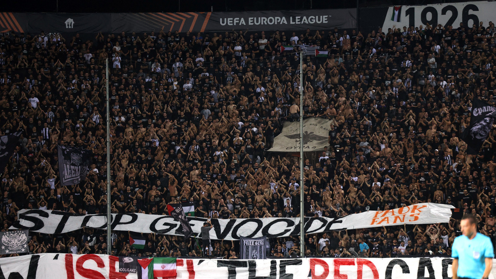 PAOK taraftarlarından, Maccabi Tel Aviv maçı öncesinde İsrail’e protesto