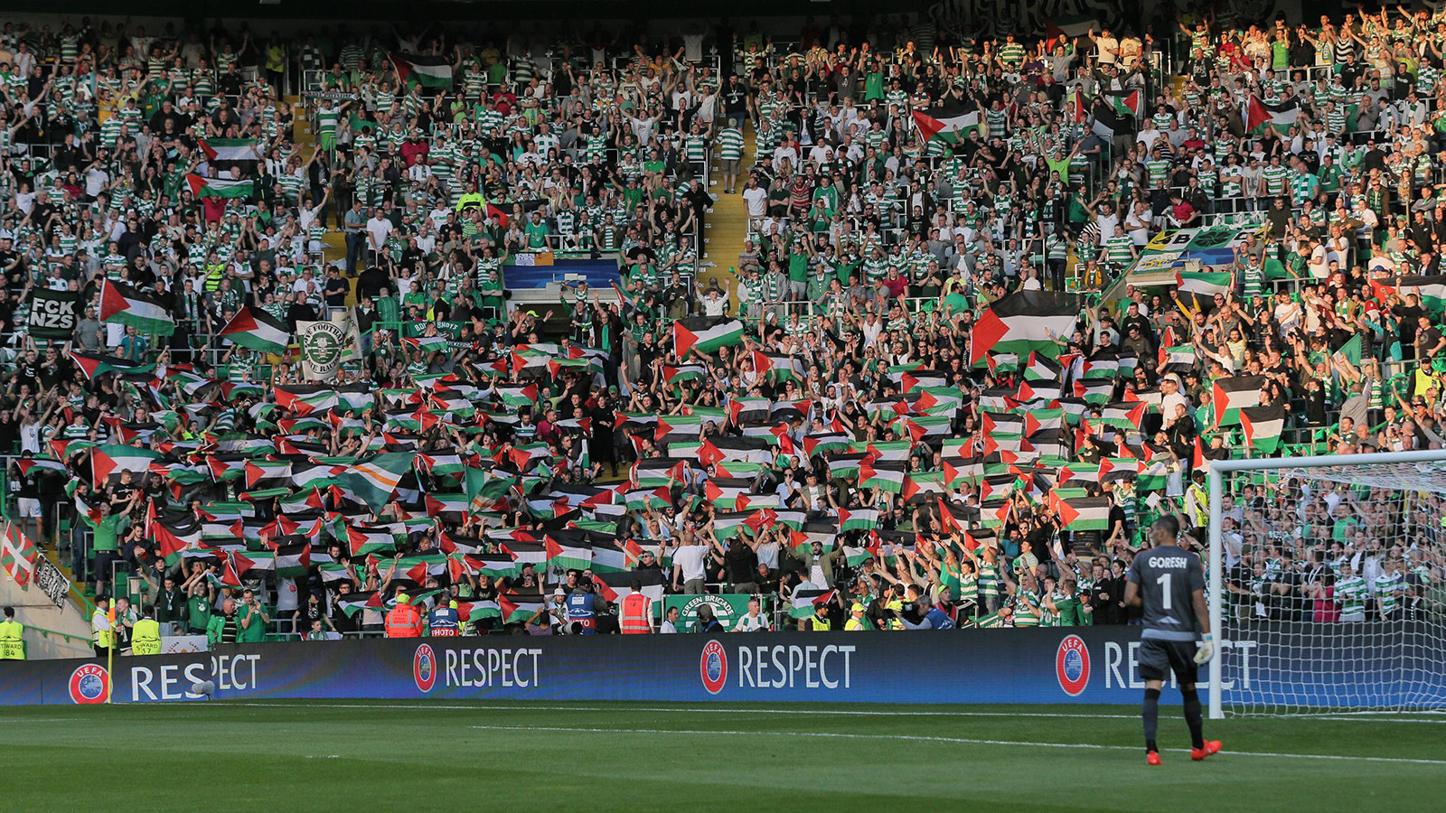 Avrupa Ligi’ndeki maçta Celtic taraftarları İsrail’i protesto etti