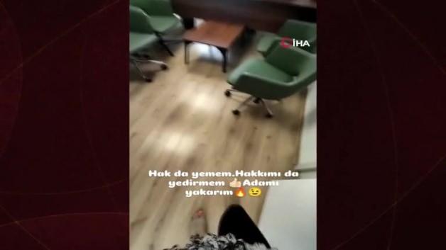 İşten sebepsiz yere kovulduğunu iddia edilen kadın, şantiye şefinin yaktı