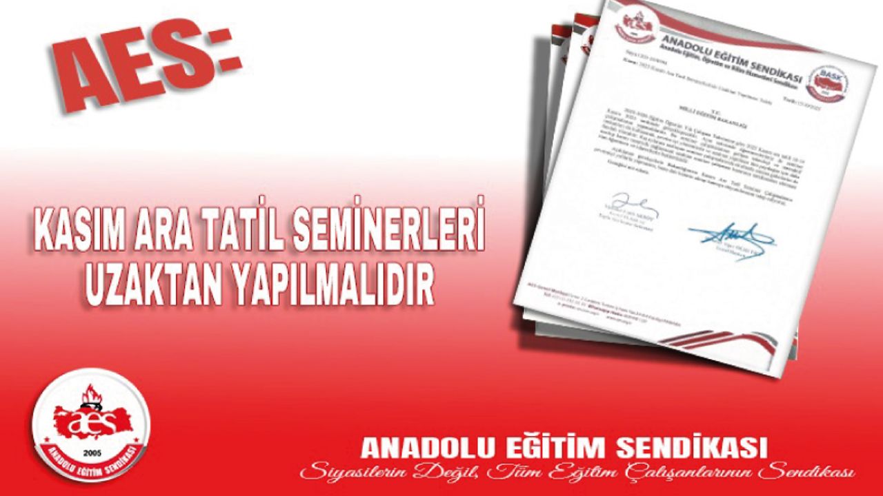 Kasım Ara Tatil Seminerleri Uzaktan Yapılmalıdır